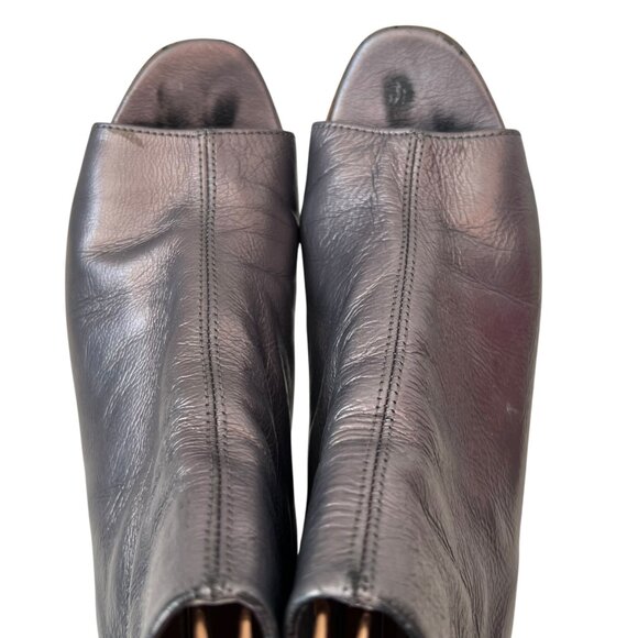 Alberto Fermani Solara crinkled leather booties metallic pewter boots size 9 39 - Picture 5 of 12